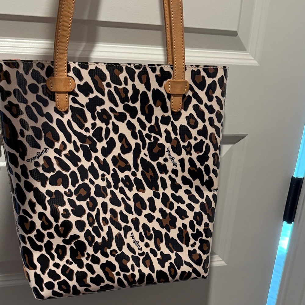 Consuela Leopard Print Tote - Black and Brown